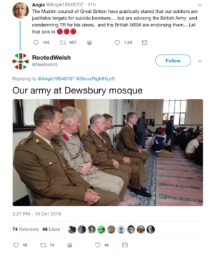 Dhimmitude in the British Army Dewsbury mosque tweet.png